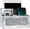 Mirrored Remote Holder, Wall or Tabletop Mounted Organizer with Crush Diamond Bling Decoration, 4 Slots in 3 Sizes,