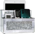 Mirrored Remote Holder, Wall or Tabletop Mounted Organizer with Crush Diamond Bling Decoration, 4 Slots in 3 Sizes,