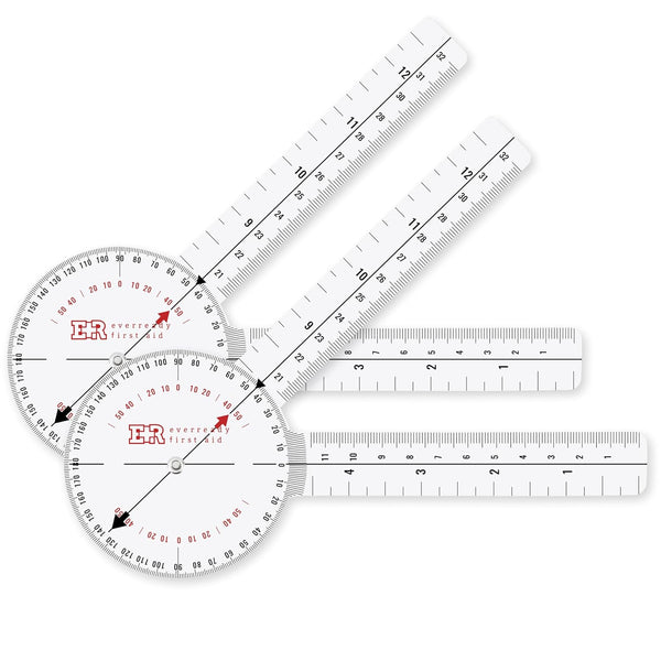 Ever Ready First Aid Plastic 8 Goniometer, 360 Degree ISOM 2 Pack