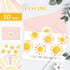 50 Pack FYSUIMU Watercolor Sun Thank You Cards Boxed Sunshine Note Cards with Envelopes Stickers Greeting Blank Card