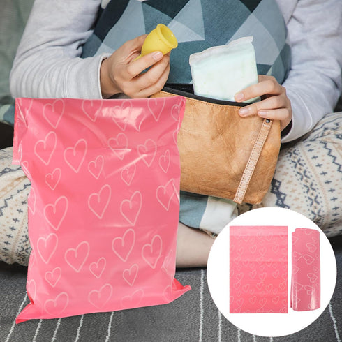 100Pcs Packaging Packing Disposable Self-seal Sanitary Bags for Menstrual Disposal Tear-resistant Lightweight Pouches
