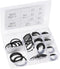 uxcell E-Clip Circlip Set - 88Pcs 11-Size External Retaining Shaft Snap Ring Washer Carbon Steel Assortment, Black