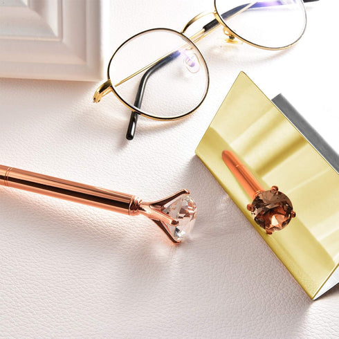 Maxdot 2 Pack Stainless Steel Business Card Holders for Desktop Credit Name Display (Champagne Gold)