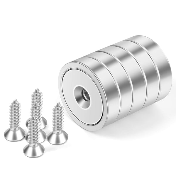 Neosmuk Magnets with Screws,22lbs+ Heavy Duty Rare Earth Neodymium Mounting Magnets with