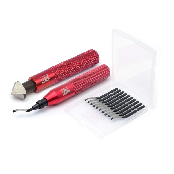 AFA Tooling Deburring Tool & Countersink Hand Reamer with 10 Extra Blades for Metal, Resin, PVC, Copper, Plastic