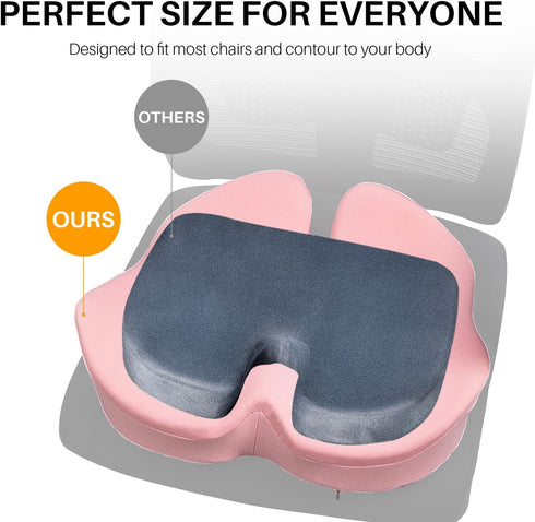 Tailbone X Large Memory Foam Seat Cushion for Office Chair,for Back Support, Relief Sciatica & Coccyx Pain Relief
