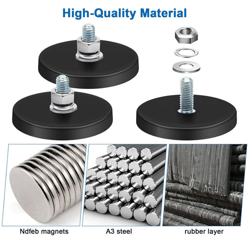 M6 30LBS, 12 Pack M6 M6 Winspeed Rubber Coated Magnet Anti-Scratch Neodymium Magnet Rubber Coated Mounting Magnets Base