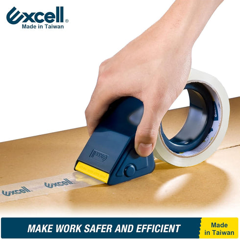 Excell Lightweight Packaging Tape Dispenser, 2 Inch Wide Hand-held Tape Gun for Office Moving and Mailing (1 Gun + 2