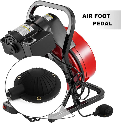 Huazu Air Foot Pedal Switch for Drain Cleaning Machines, 8' Hose, Fits Ridgid K-400, K-380, K-7500, General
