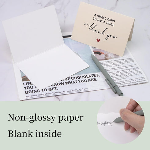 JIXZEN 25 Pack 350GSM, Thank You Cards with Envelopes & Matching Stickers, Thank You Notes for Wedding, Business, Baby