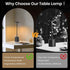 Set 2, 5000mAh 3 Dimming Aluminum LED Cordless Table Lamps of Portable Rechargeable Battery Operated Black Table Light