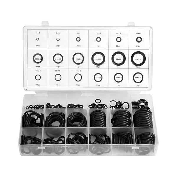 18 Sizes Rubber O Assortment Set, 279pcs Hydraulic Plumbing Gasket Seal Kit for Automotive Commercial Use