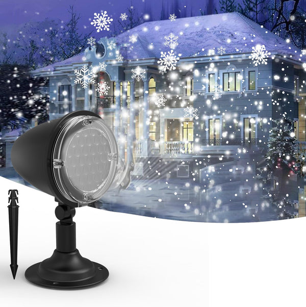 Christmas Snowfall Projector Lights, FLEVO Outdoor LED Projector, IP65 Waterproof for Indoor Xmas Holiday Party
