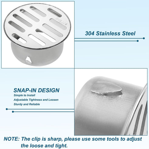 PATIKIL Gutter Guard - 2 Pack 304 Stainless Steel Downspout Strainer, Anti-Blocking Outdoor Cleaning Tool