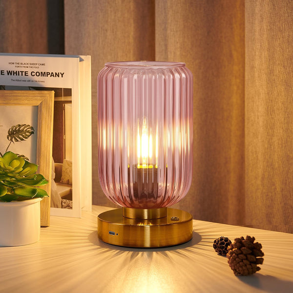 LigthRound Touch Table Lamp for Bedroom, Cordless Bedside Small Table Lamp, Dimmable