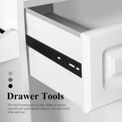 12-inch (300mm) 2pcs Hidden Side Mount Drawer Slides with Ball Bearing Cabinet Drawer Track Guides for Tv Stand
