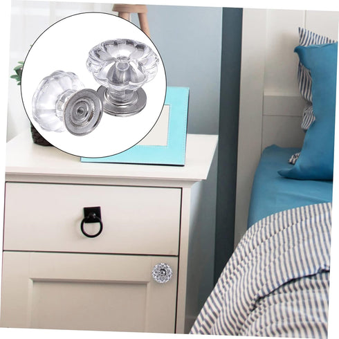 6pcs POPETPOP Plastic Knobs for Cabinets Bedside Handles Replacement Decorative Hardware for Dressers and Storage