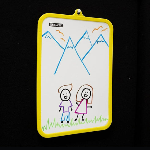 BAZIC 7.4" X 10.3" Double Sided Dry Erase Learning Board with Marker