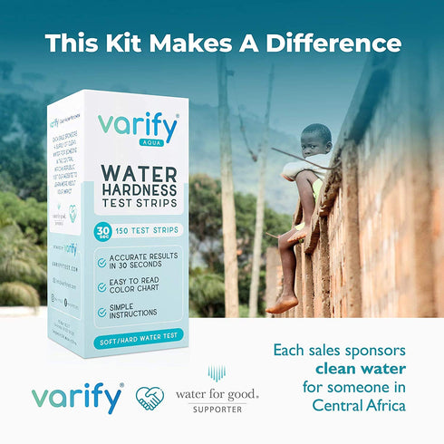 Varify Water Hardness Test Kit - Water Testing Kit for Home, Drinking, Well, Spa, Swimming Pool, 150 Strips