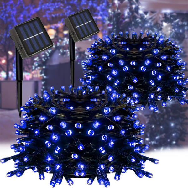 Taoushuleng 2 Pack Solar String Blue Lights Outdoor, Total 200 LED Each 40Ft