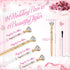 Yexiya 24 Pcs Bridal Shower Pens Happily Ever After Diamond Pens Crystal Pens Bling Wedding Pens Cute Metal Black Ink Ballpoint for Women Girls Bridesmaid Coworkers Gifts Office Party (Polka Dot) by Yexiya