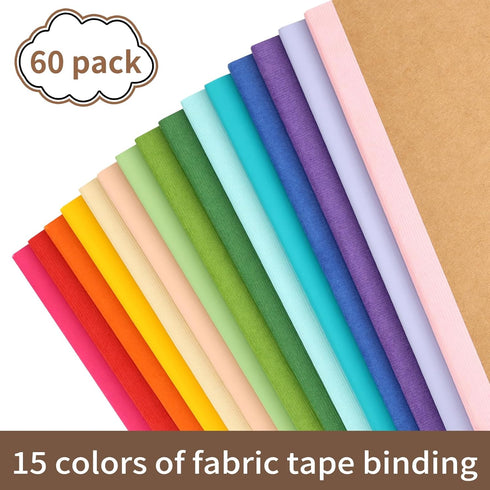 EOOUT 60 Pack A5 Kraft Notebooks, 15 Colors Lined Journal Bulk, 60 Pages for Kids Women Girls
