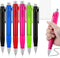 Crtiin 6 Pcs Jumbo Easy Grip Ballpoint Pens with Refills Extra Large Black Ink Fat Pens for School Office Writing