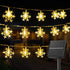 Solar Christmas Snowflake String Lights, 100 LED 39 FT Outdoor Waterproof Fairy Lights for Decor