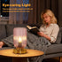 Dimmable Bulb LigthRound Touch Table Lamp for Bedroom, Cordless Bedside Small Table Lamp, Rechargeable Battery Operated
