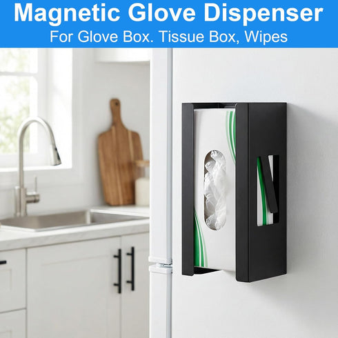 xozeooeu 2 5.9x10x3.7 Inch, Pcs Magnetic Glove Dispenser, Wall Mount Boxes Holder Metal Glove Rack Organizer for Towels
