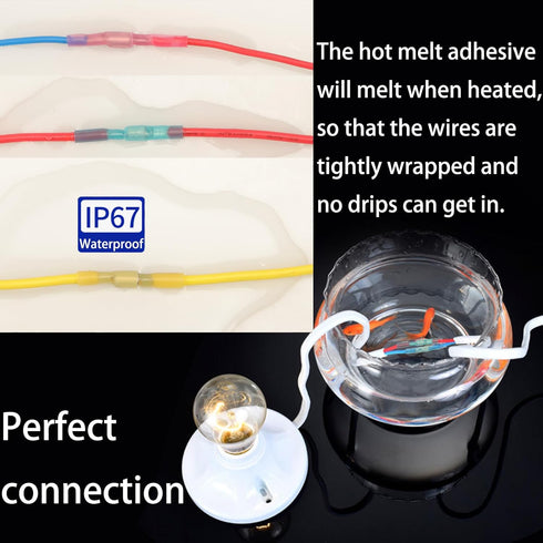 110pcs Waterproof Heat Shrink Bullet Wire Connectors Kit - Male & Female Crimp Terminals for Marine Grade Use