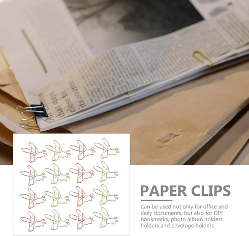 NUOBESTY Decorative File Folders, 20pcs Cute Paper Clips Metal Bee Shape Journaling Paper Clamp Binder Clips for Office