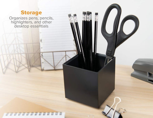 Bostitch Office Konnect Pencil Cup Desk Organizer - Pen Cup, 2-Pack, Black