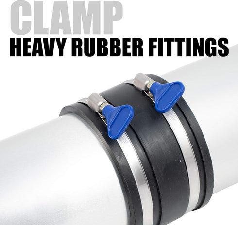 Fulton 2 1/2 Inch Thumb Screw Key, Adjustable 304 Stainless Steel Hose Clamps, 5 Pack