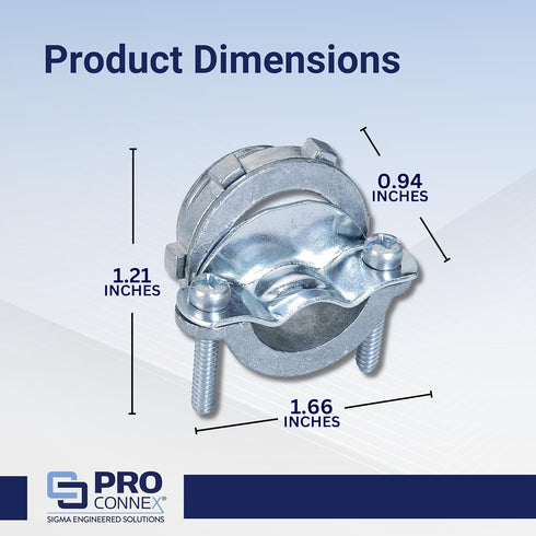 Sigma Engineered Solutions ProConnex 44660 Clamp Type Connector NM/SE 3/4" 3-Pack, Gray
