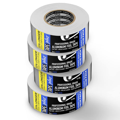 Professional Grade Aluminum Foil Tape - 2 Inch by 210 Feet (70 Yards) for HVAC, Sealing & Patching