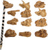 Dinosaur Heads Fossil Pencil Tops - 36 Pack, 2" Ancient Aged Look Rubber Dino Toppers for Kids
