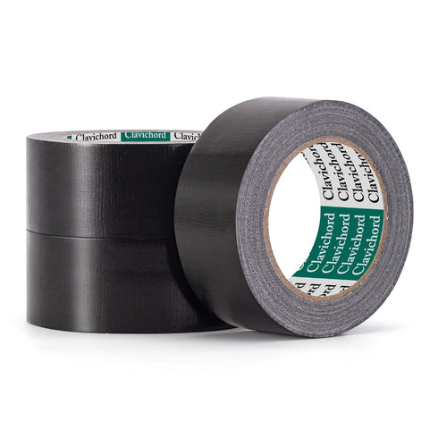 CLAVICHORD Black Duct Tape Heavy Duty - 3 Rolls Total 105 YDS Waterproof Backing for Home Repairs