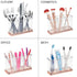mDesign Plastic Organizer Cup Holder - Divided Storage Organizer for Desks, 3 Sections for Pens, Pencils, Markers,