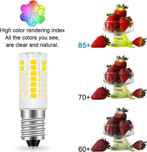 E14 LED Bulb, 4W Replacement for Whirlpool Freezer Light, Daylight White 5000K, 120V, 2 Pack