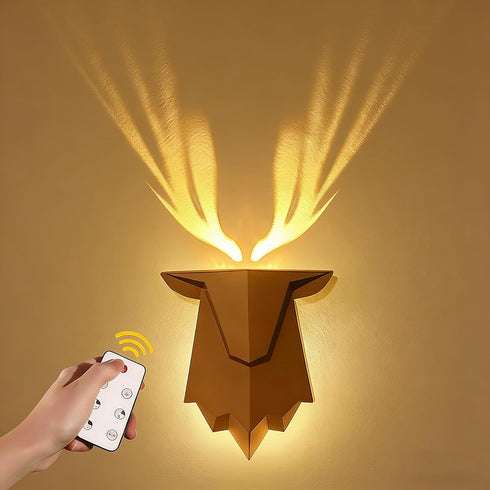 Dimmable Deer Night Light with Remote Control, Rechargeable Antler Lamp, Deer Wall Light, Deer Sconce Gifts for Women
