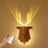 Dimmable Deer Night Light with Remote Control, Rechargeable Antler Lamp, Deer Wall Light, Deer Sconce Gifts for Women
