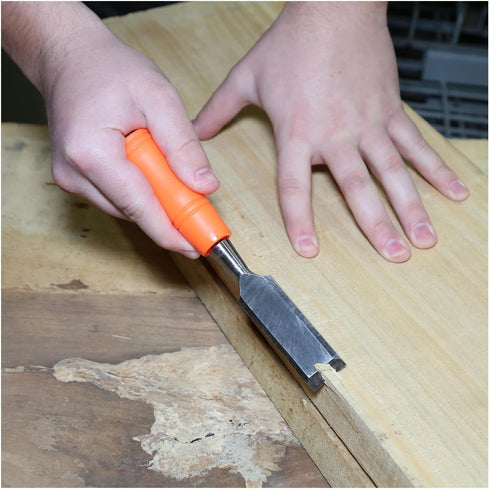 Buck Brothers 3-Piece Wood Chisel Set with Acetate Handles, 1/2 Inch, 3/4 Inch, 1 Inch