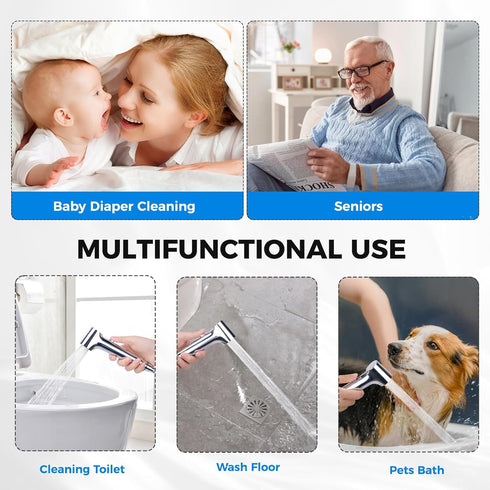 Set, Handheld Bidet Sprayer for Toilet, Hurran New Premium Muslim Shower Toiletbidet Cloth Diaper Sprayer Precise