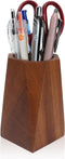 Marsrut Walnut Pencil Holder, Wooden Pen Holder Cup for Desk, Natural Wood