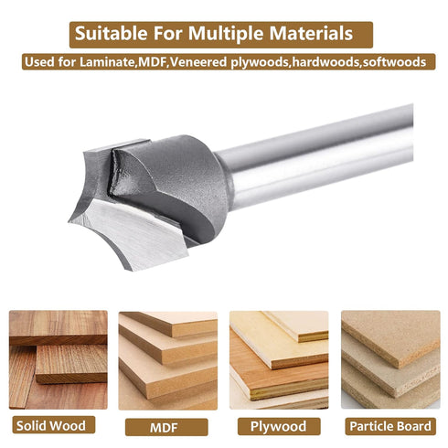 SpeTool 1/4" Shank Point Cutting Roundover Router Bit, 1/2" Cutting Diameter, 1/4" Radius for CNC Woodworking