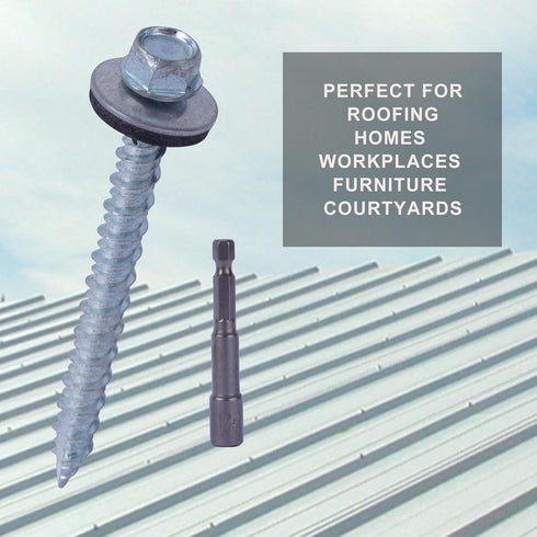 BHTOP Metal Roofing Screws 10 x 1-1/2 inch Hex Head Sheet Metal Roof Screw with EPDM Washer (250Pcs)