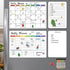 Hivillexun Magnetic Dry Erase Calendar Whiteboard Set (4-Pack) for Home, Monthly & Weekly Views, 8 Markers & Eraser