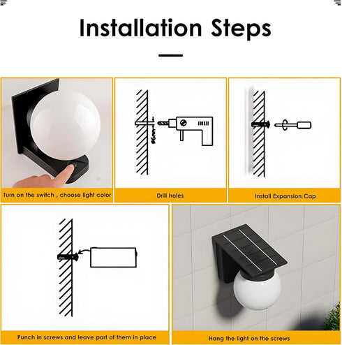 Ip65 3 3600mAh Solar Porch Lights Outdoor, Dusk to Dawn Solar Wall Lights Outdoor Waterproof, Color, Wall Lanterns