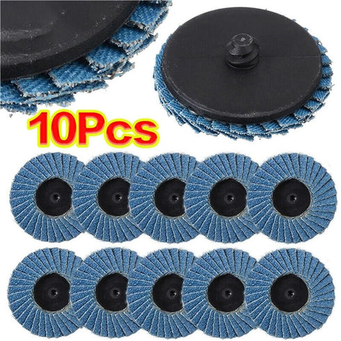 OFAPLFKUR 5/10PCS 2 Inch 80 Grinder(10pcs) Quick Change Flap Discs with Pad Holder Grit Sanding Disc Polishing Pad